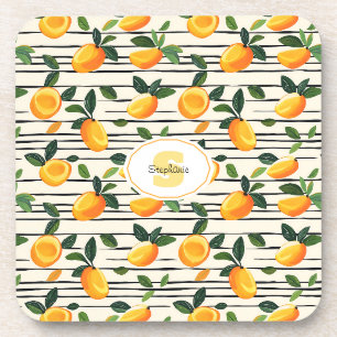 Dessous-de-verre Motif Mango Aquarelle avec Feuilles verts