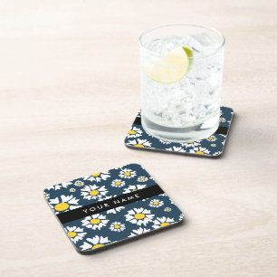 Dessous-de-verre Motif Marguerite, Marguerites Blanches, Votre Nom