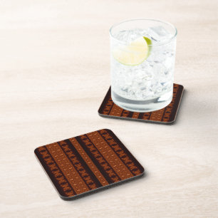 Dessous-de-verre Motif marron tribal