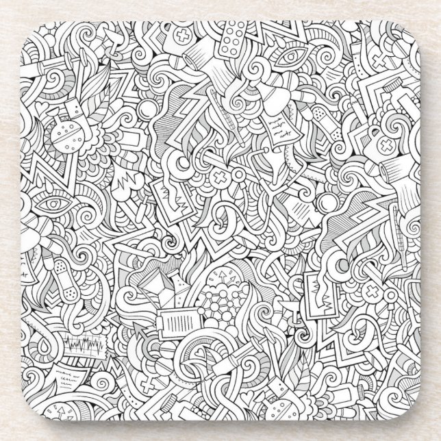 Dessous-de-verre Motif Médicale de B&W (Devant)