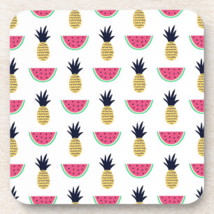 Dessous-de-verre Motif mignon de griffonnage d'ananas et de