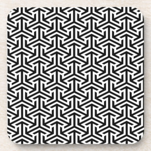Dessous-de-verre motif moderne géométrique noir et blanc