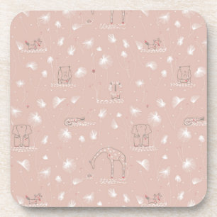 Dessous-de-verre motif montrant les animaux mignons de jungle de