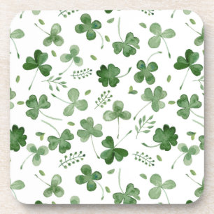 Dessous-de-verre Motif mou de shamrock d'aquarelle