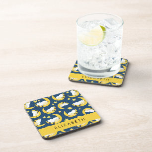Dessous-de-verre Motif mouton, Mouton dormant, Lune, Votre Nom
