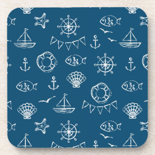 Dessous-de-verre Motif nautique 2 de dessin de craie
