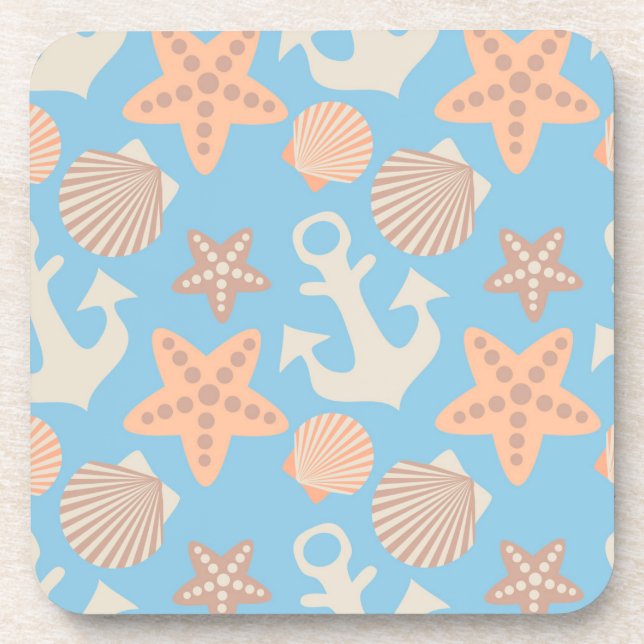 Dessous-de-verre Motif nautique Pastel (Devant)