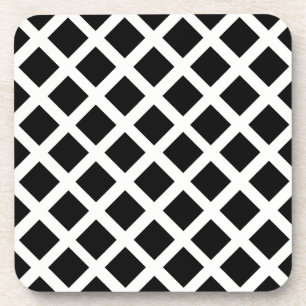 Dessous-de-verre Motif noir et blanc d'illusion optique de grille