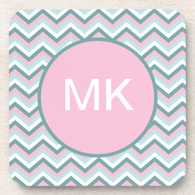 Dessous-de-verre Motif Ocean Mist Chevron (Devant)