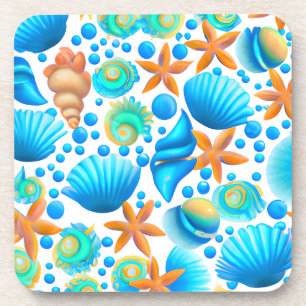 Dessous-de-verre Motif océanique de coquillages et de sébastes
