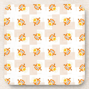 Dessous-de-verre Motif orange d'illustration de hibou