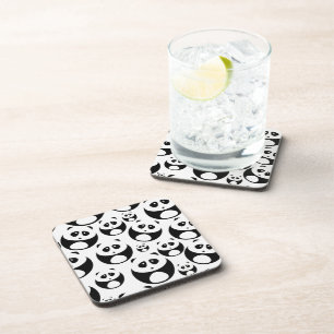 Dessous-de-verre Motif Panda noir et blanc Kawaii