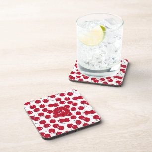 Dessous-de-verre Motif personnalisé de cerise rouge frais et beau