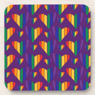 Dessous-de-verre Motif Rainbow Hearts