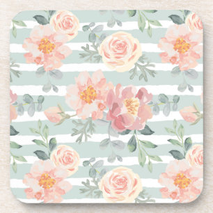Dessous-de-verre Motif rose de rayure d'Alicia