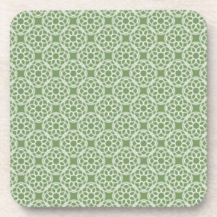 Dessous-de-verre Motif Sage Green White géométrique sans couture