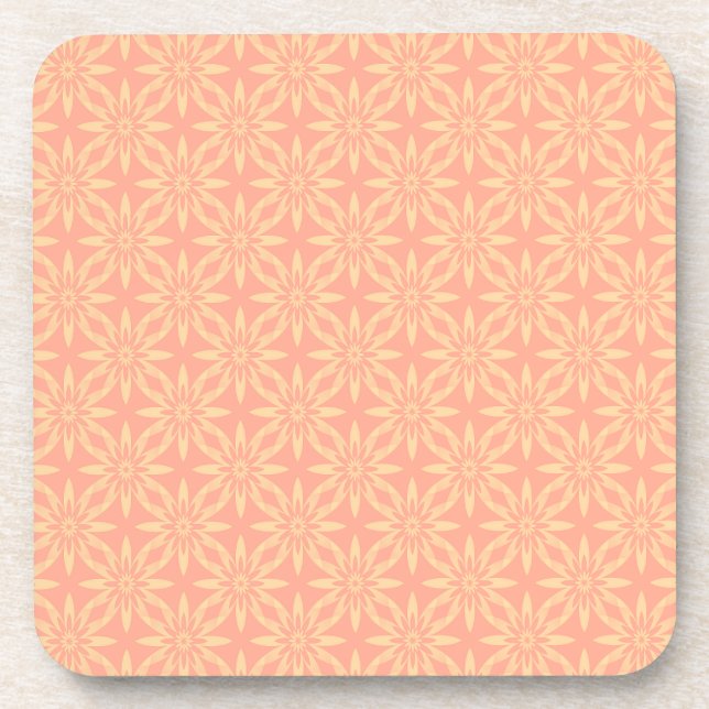 Dessous-de-verre Motif sans couture de fleur jaune de melon (Devant)