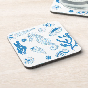 Dessous-de-verre Motif sans joint avec coquillages