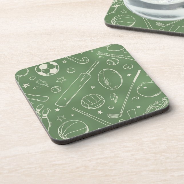 Dessous-de-verre Motif sportif vert (Côté gauche)