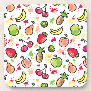 Dessous-de-verre motif tiré par la main de fruits