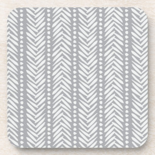 Dessous-de-verre Motif tiré par la main gris de Chevron