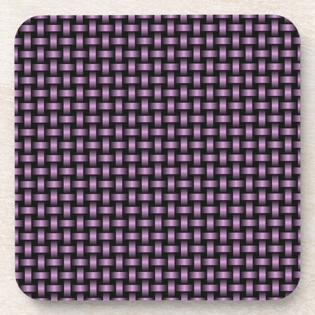 Dessous-de-verre Motif Tissé Noir Violet (Devant)
