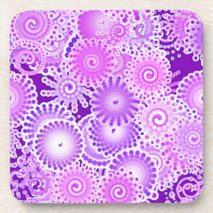 Dessous-de-verre Motif tourbillon fractal, tons violets