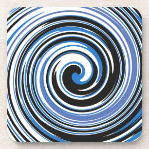 Dessous-de-verre Motif tourbillon noir et bleu