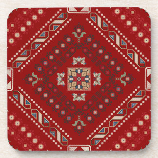 Dessous-de-verre Motif traditionnel de broderie folklorique au poin