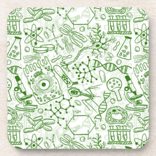 Dessous-de-verre Motif vert de biologie