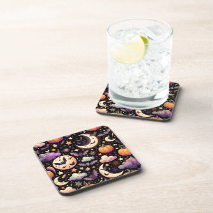 Dessous-de-verre Motif Whimsical Halloween Night Sky