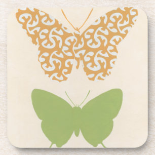 Dessous-de-verre Motifs de papillon décoratifs sur l'arrière - plan