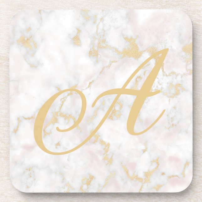 Dessous de verre Motifs en marbre rose or (Devant)