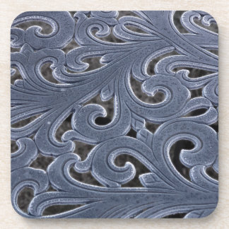 Dessous-de-verre Motifs métalliques en filigrane givré