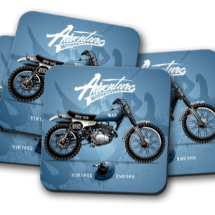 Dessous de verre moto bleu   Ensemble de Dessous d