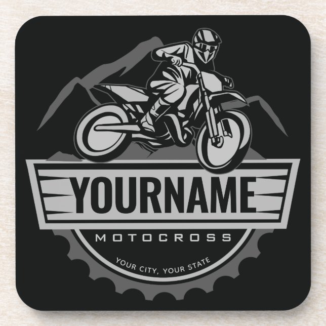 Dessous-de-verre Motocross personnalisée Rider Dirt Bike Hill Racin (Devant)
