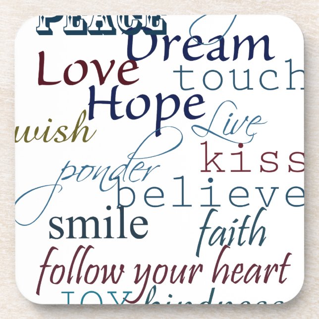 Dessous-de-verre Mots d'inspiration (Devant)