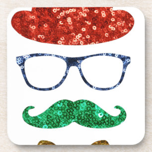 Dessous-de-verre moustache hipster de noël
