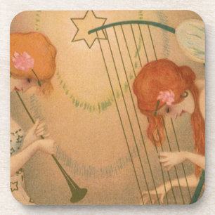 Dessous-de-verre Musique vintage anges musiciens victoriens flûte h