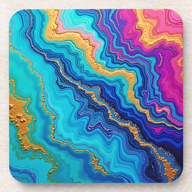 Dessous-de-verre Mystic Teal & Gold Energy (Devant)