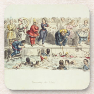 Dessous-de-verre Nageant pour des dames, 1844 (litho)
