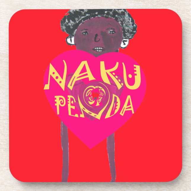 Dessous-de-verre Nakupenda Love Art - Swahili Heart Design (Devant)