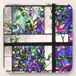 Dessous-de-verre Nature en verre souillé de Nouveau Tiffany d'art