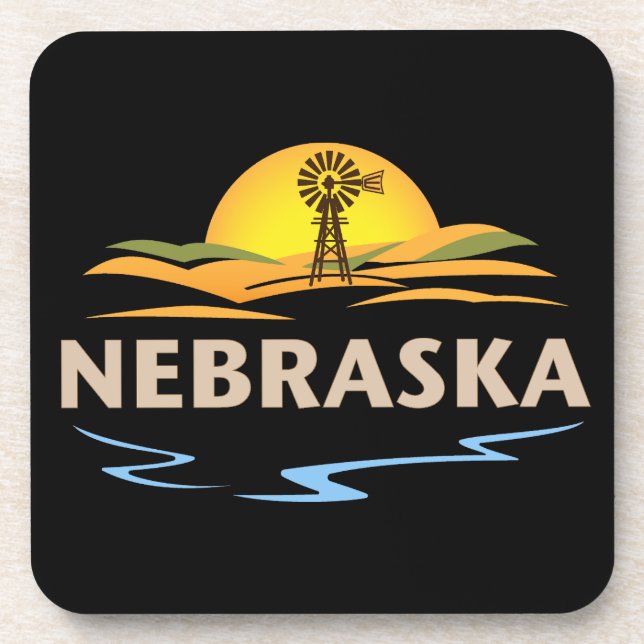 Dessous-de-verre Nebraska États-Unis d'Amérique (Devant)