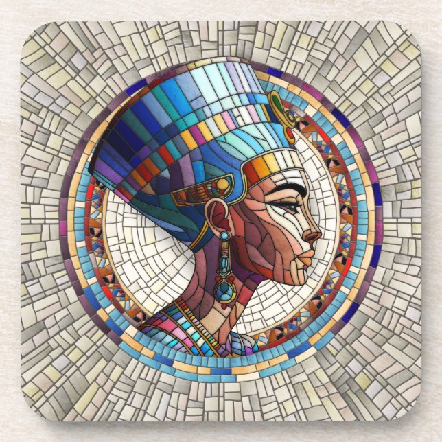 Dessous-de-verre Néfertiti égyptien - Art Mosaïque (Devant)