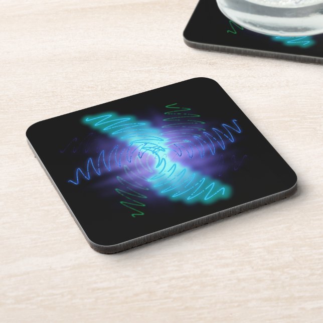 Dessous-de-verre Neon Glowing Sound Waves (Côté gauche)