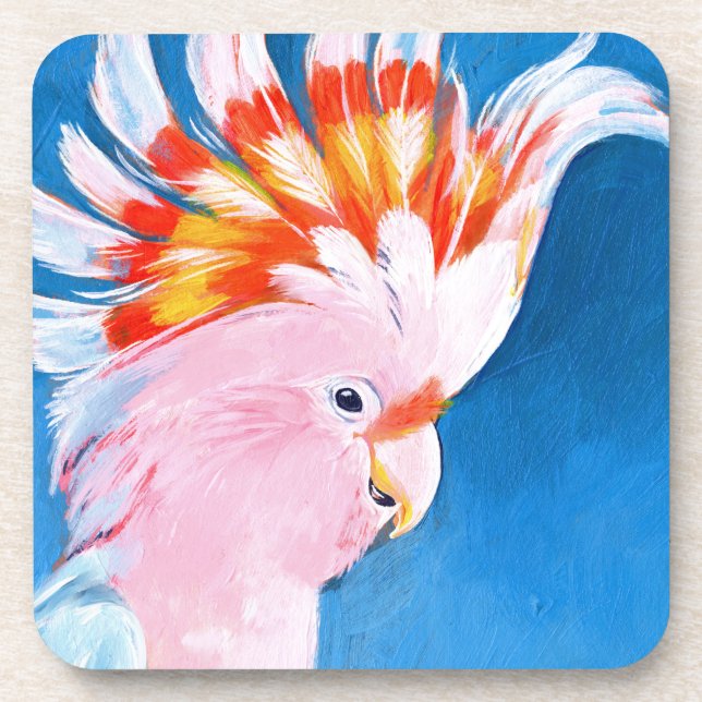 Dessous-de-verre Neon Mohawk - Cockatoo rose (Devant)