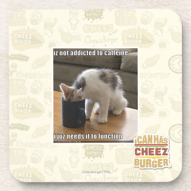 Dessous-de-verre N'est pas dépendant à la caféine (Devant)