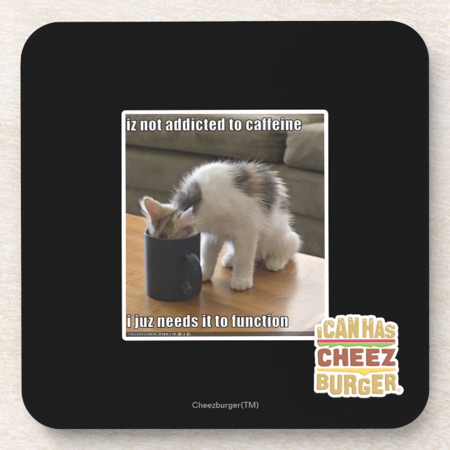 Dessous-de-verre N'est pas dépendant à la caféine (Devant)
