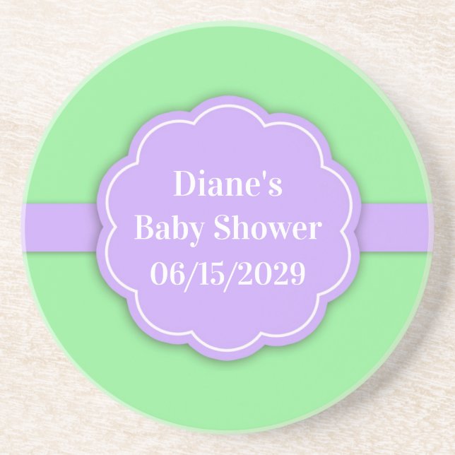 Dessous de verre neutres du baby shower (Devant)